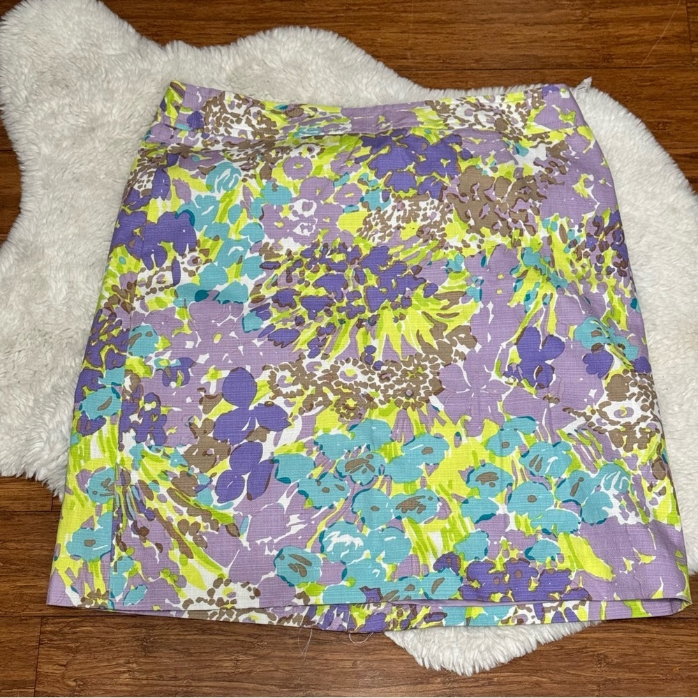 Talbots Pastel Floral Print Knee Length Skirt Size 10 - Picture 6 of 7